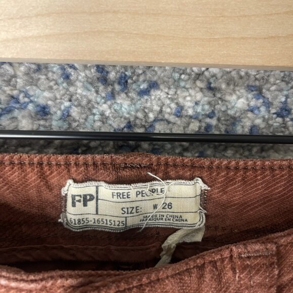 Free People We The Free Corduroy Flare Bell Bottom Pants Orange Red Womens Sz 26 - Picture 6 of 8